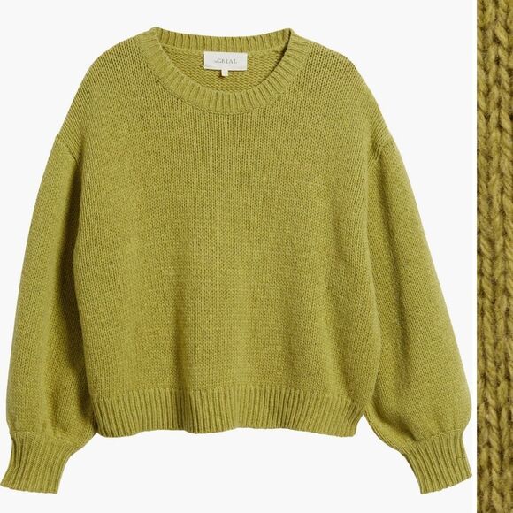 THE GREAT. Spring Green Crew Neck Sweater The Bubble size 2/ M/L - Picture 1 of 10